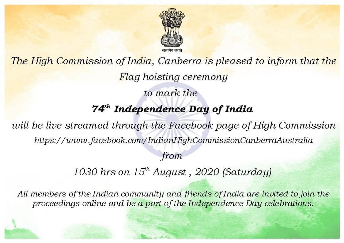74th Independence Day of India – Flag Hoisting Ceremony